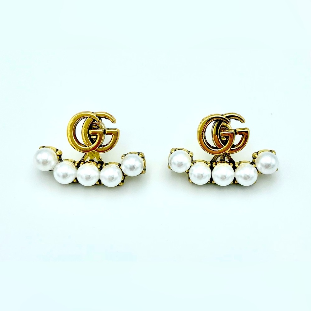 Gold GG Pearl Earrings